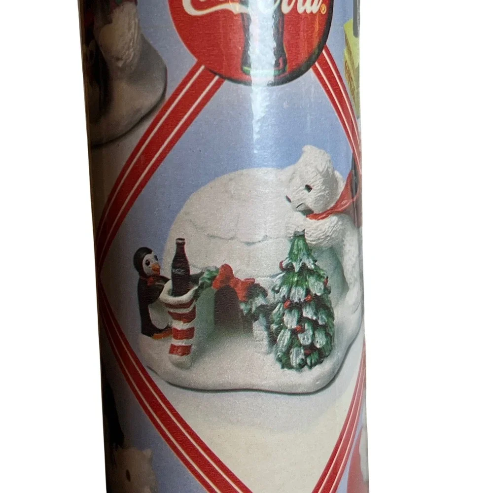 Vintage‎ 1997 Coca-Cola Polar Bear Christmas Wrapping Paper 50 Sq Ft Gift Wrap
